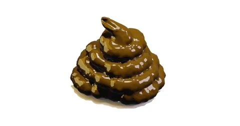 3d render of a pile of shit or poo for human solid waste or bullshit concept Stock Illustration