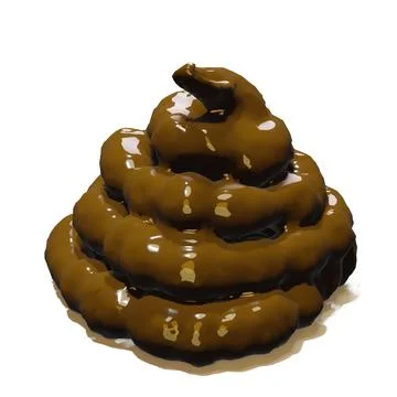 3d render of a pile of shit or poo for human solid waste or bullshit concept Stock Illustration