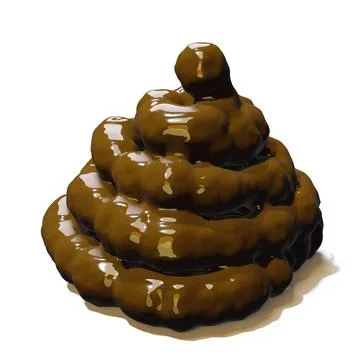 3d render of a pile of shit or poo for human solid waste or bullshit concept Stock Illustration