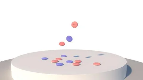 3D Render of Pills Falling on a Pedestal Illustrazione stock