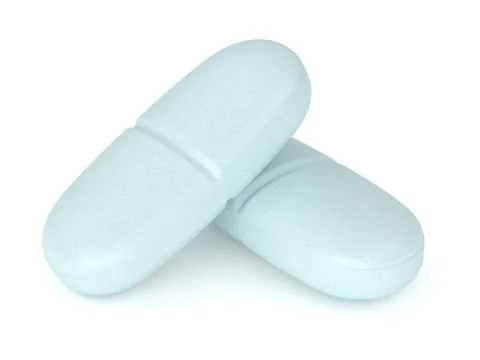 3d render of pills over white Illustrazione stock