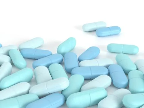 3d render of pills with place for text Stock Illustration