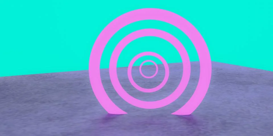 3D render of pink circles Stock Illustration