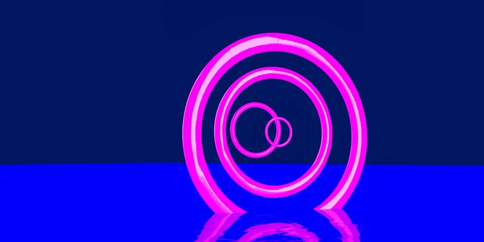 3D render of pink circles Stock Illustration