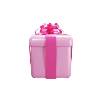 3d render pink closed gift box Stock Illustration