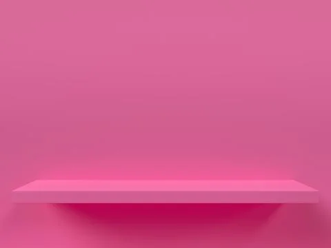 3d render of pink empty shelf. Stock Illustration