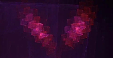 3d render of a pink fractal pattern against purple background 스톡 일러스트