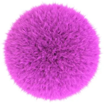 3D render of the pink fur sphere Stock Illustration
