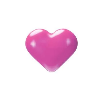 3D render pink plastic heart Stock Illustration