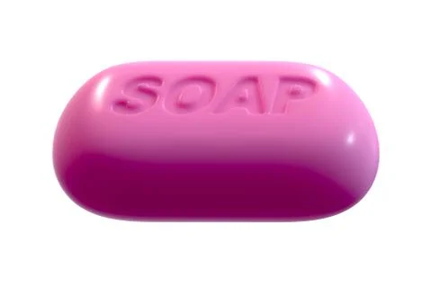 3D render of Pink Soap isolated on white background Stock Illustration