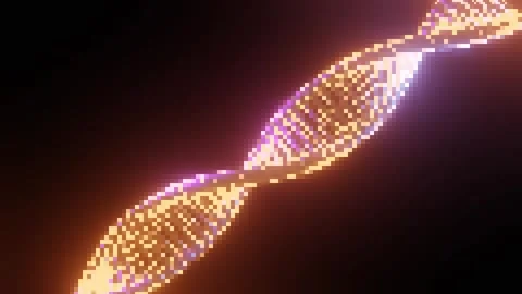  3D render. Pixel DNA science or medical animation background Stock Footage 316947308