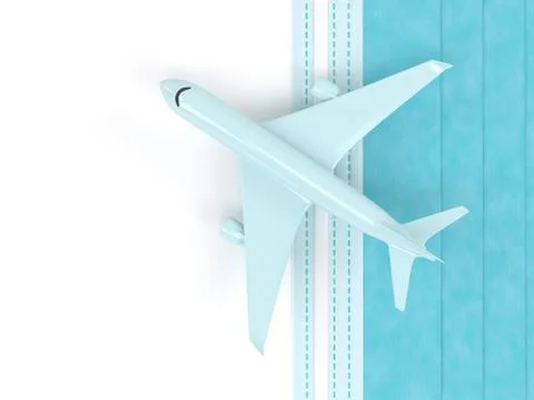 3d render of plane with protective mask Stock Illustration