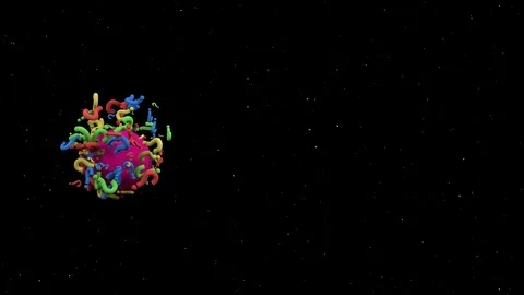 3D render. Planet dancing among question signs Stock Footage 115130879