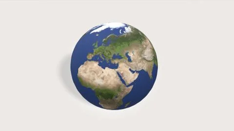 3d render Planet Earth globe on white background Illustrazione stock