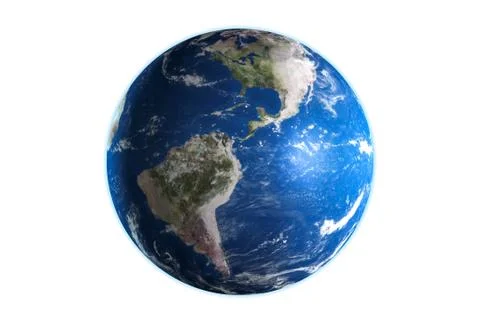 3D render of planet earth isolated on white background Stock Photos