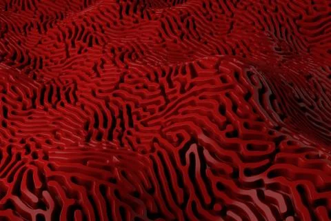 3d render plastic background with reflections. Displacement surface. Random p Stockillustratie