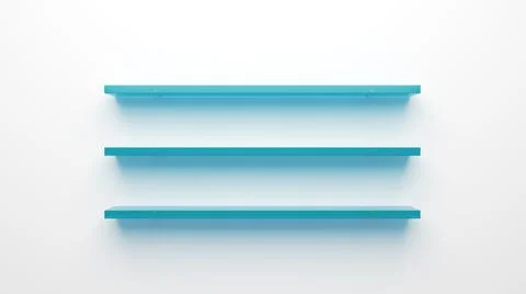 3d render plastic, colored shelves on a white background Stock Illustration