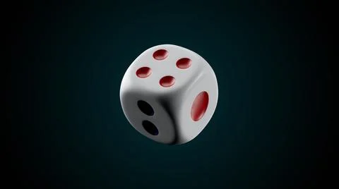 3d render of plastic dice with engraved circular dots on its faces Stock Illustration