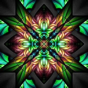 3D render plastic fractal background tile Stock Illustration