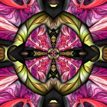 3D render plastic fractal background tile Stock Illustration