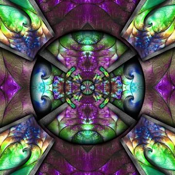 3D render plastic fractal background tile Stock Illustration