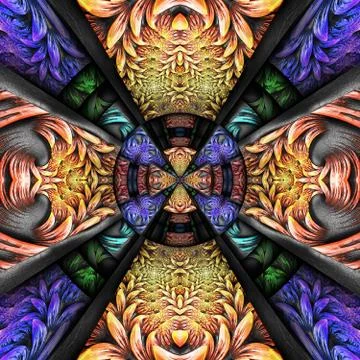 3D render plastic fractal background tile Illustrazione stock