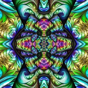 3D render plastic fractal background tile Stock Illustration