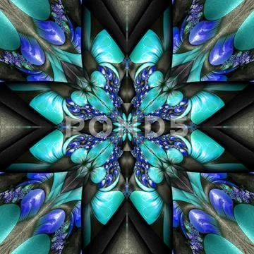3D render plastic fractal background tile Stock Illustration