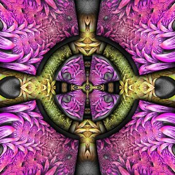 3D render plastic fractal background tile Stock Illustration