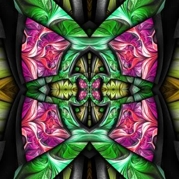 3D render plastic fractal background tile Stock Illustration