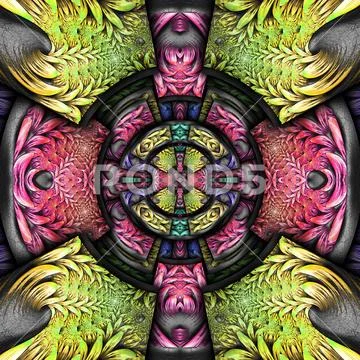 3D render plastic fractal background tile Stock Illustration