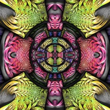 3D render plastic fractal background tile Stock Illustration