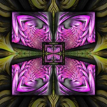 3D render plastic fractal background tile Stock Illustration