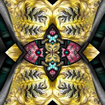 3D render plastic fractal background tile Stock Illustration