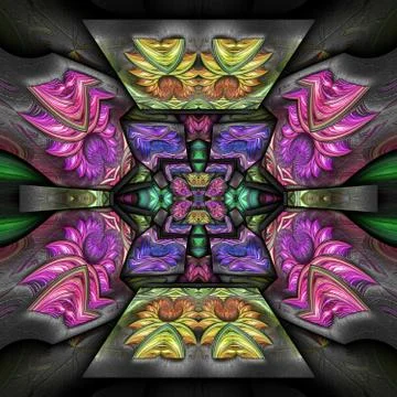 3D render plastic fractal background tile Stock Illustration