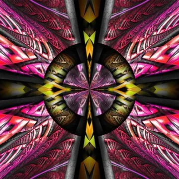 3D render plastic fractal background tile Stock Illustration