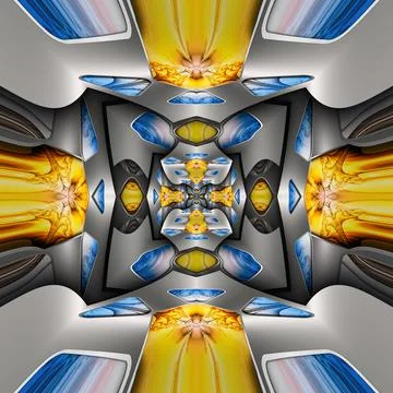 3D render plastic fractal background kaleidoscope Stock Illustration