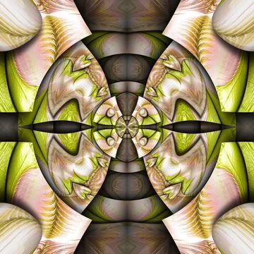 3D render plastic fractal background kaleidoscope Stock Illustration