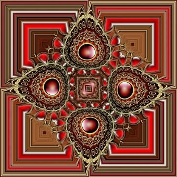 3D render plastic ornament background tile Stock Illustration