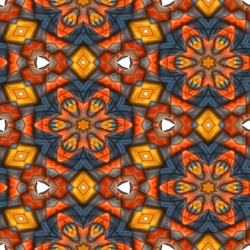3D render plastic puffs kaleidoscope tile Stock Illustration