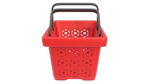 3d render of plastic shopping baskets on a light background. 3d render. Stock Illustration