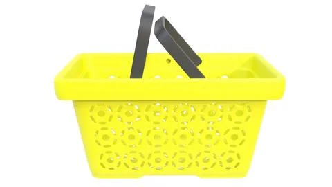 3d render of plastic shopping baskets on a light background. 3d render. Stock Illustration