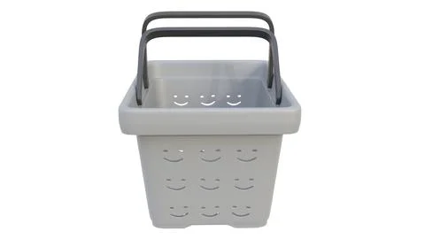 3d render of plastic shopping baskets on a light background. 3d render. Stock Illustration