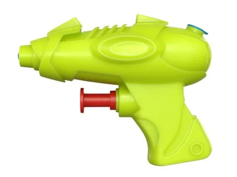 3D render of plastic water pistol isolated on a white background Stock Illustration