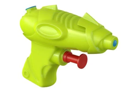 3D render of plastic water pistol isolated on a white background Stock Illustration