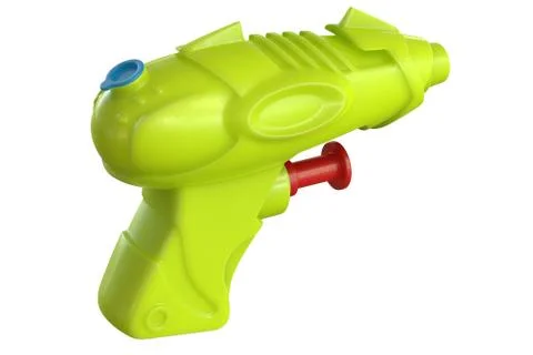 3D render of plastic water pistol isolated on a white background Stock Illustration