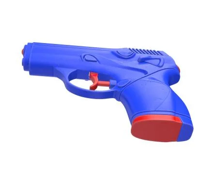 3D render of plastic water pistol isolated on white Stock Illustration