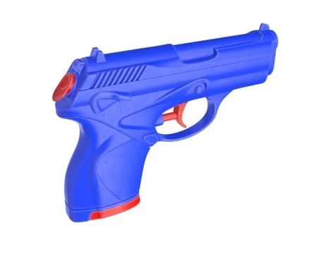 3D render of plastic water pistol isolated on white Stock Illustration