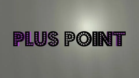 3D render of plus point text with dotted lights creating stylish background Stock Footage 334446247