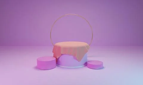 3D Render, Podium 3d for product in empty display background Illustrazione stock